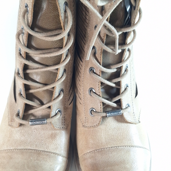 Circus By Sam Edelman Gatso Emo Faux Leather Taupe Women's Combat Boots, 9.5 - Picture 6 of 14